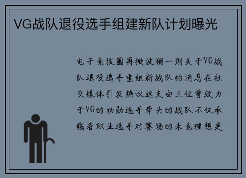 VG战队退役选手组建新队计划曝光